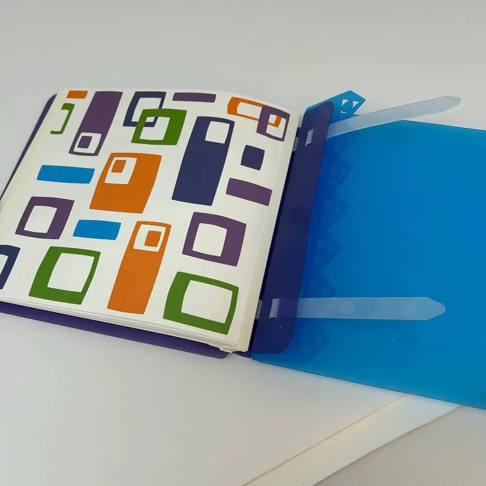 Lot 2 NEW Creative Memories Scrapbook Albums 7x7 Geometric Blue Purple 12 Pages